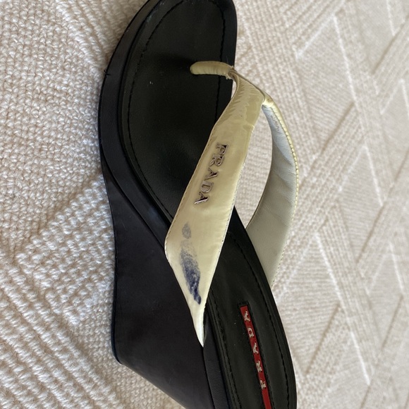 Sporty, Stylish Prada Flip Flop Wedges. Size 37.5 - Picture 6 of 10
